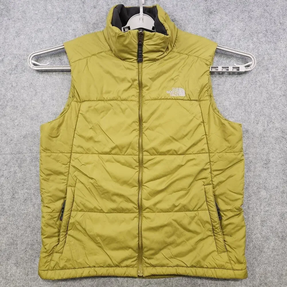 The North Face Vest Mens Large‎ Green Quilted Insulated Full Zip Puffer Hiking